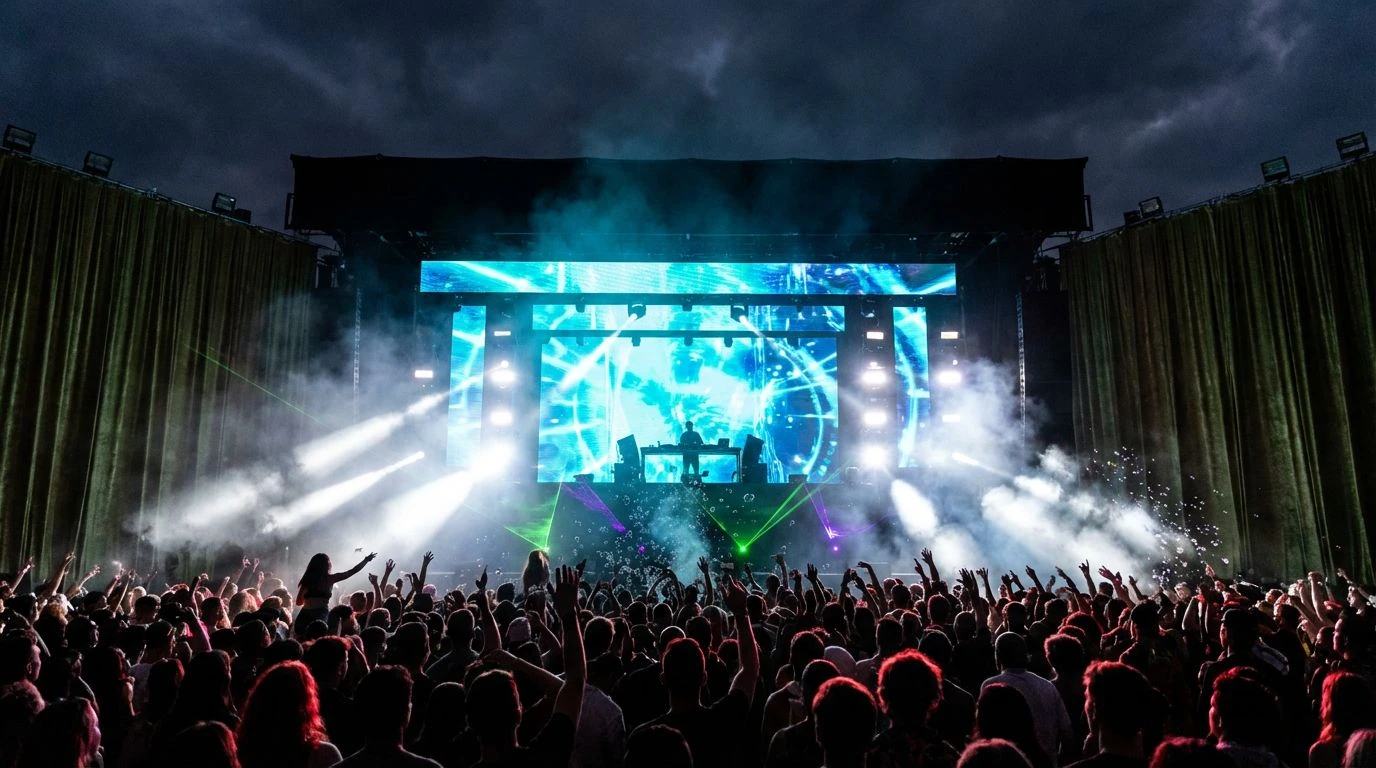 Bold Emerald Green Color Palettes for Music Festival Design