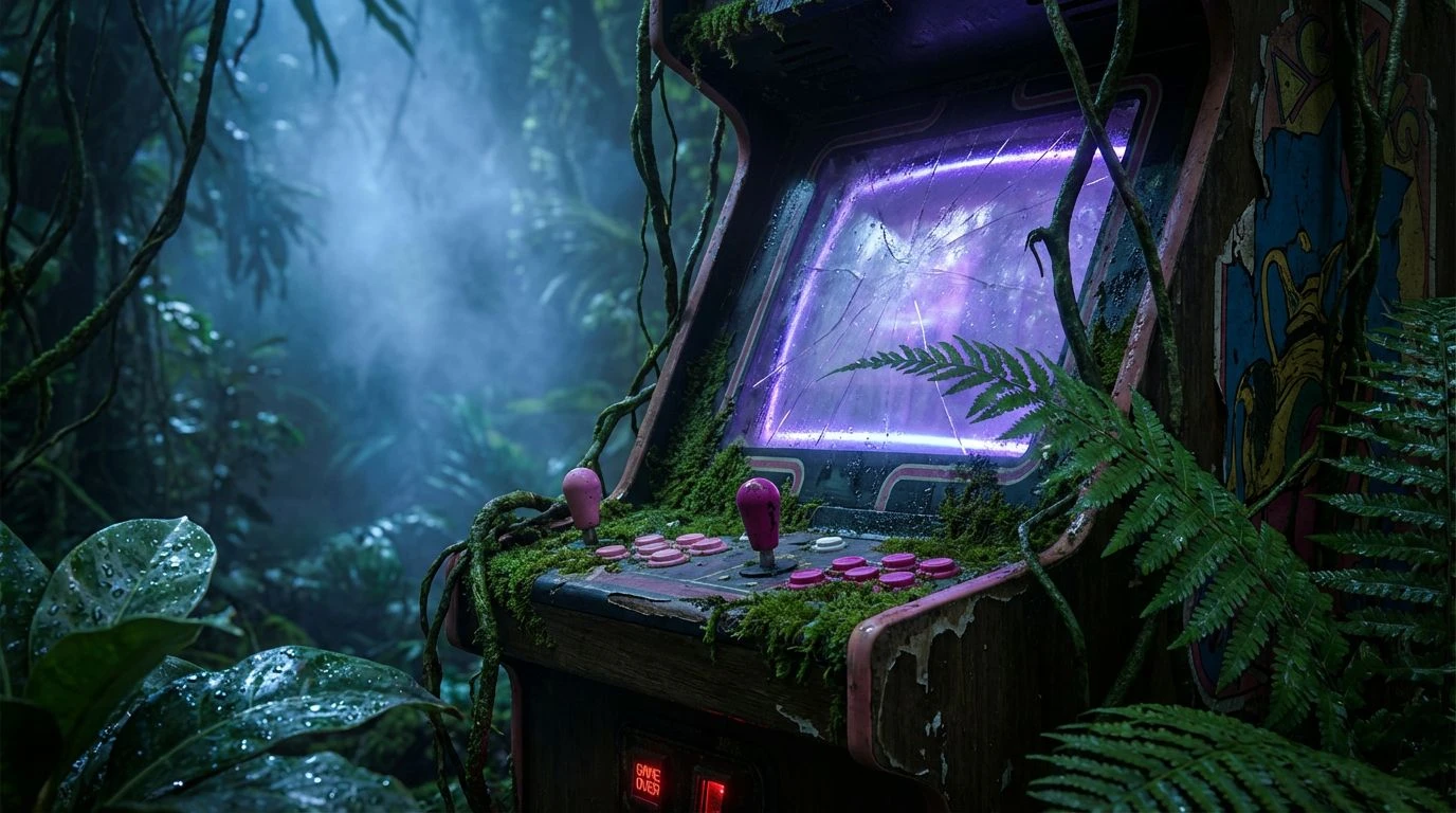 80s Arcade Synthwave Color Palettes Meet Tropical Decor