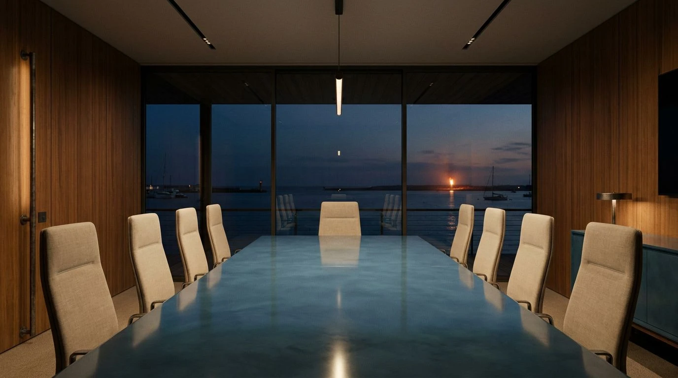 Calm Startup Offices with Mid-Century Blue Color Palettes
