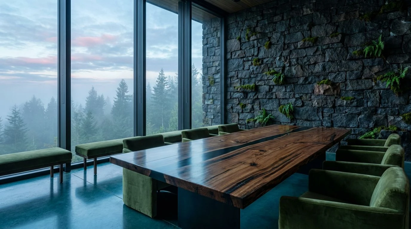 PNW Tech Office Color Palettes: Wood and Forest Green