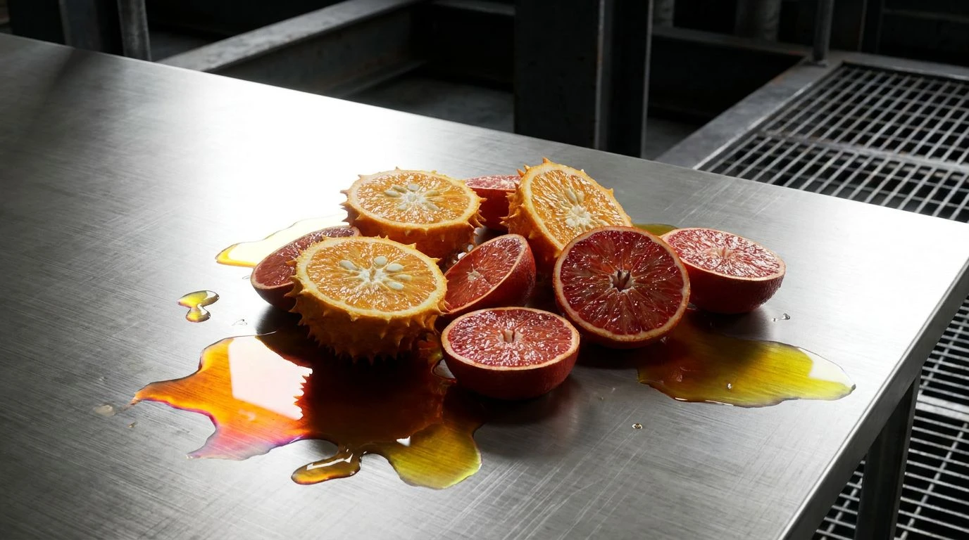 Industrial Modern Color Palettes Meet Neon Fruit Decor